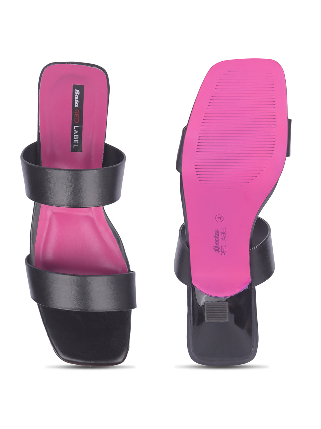 Bata Women Black Kitten Heel Mule Sandal - Black - View 4