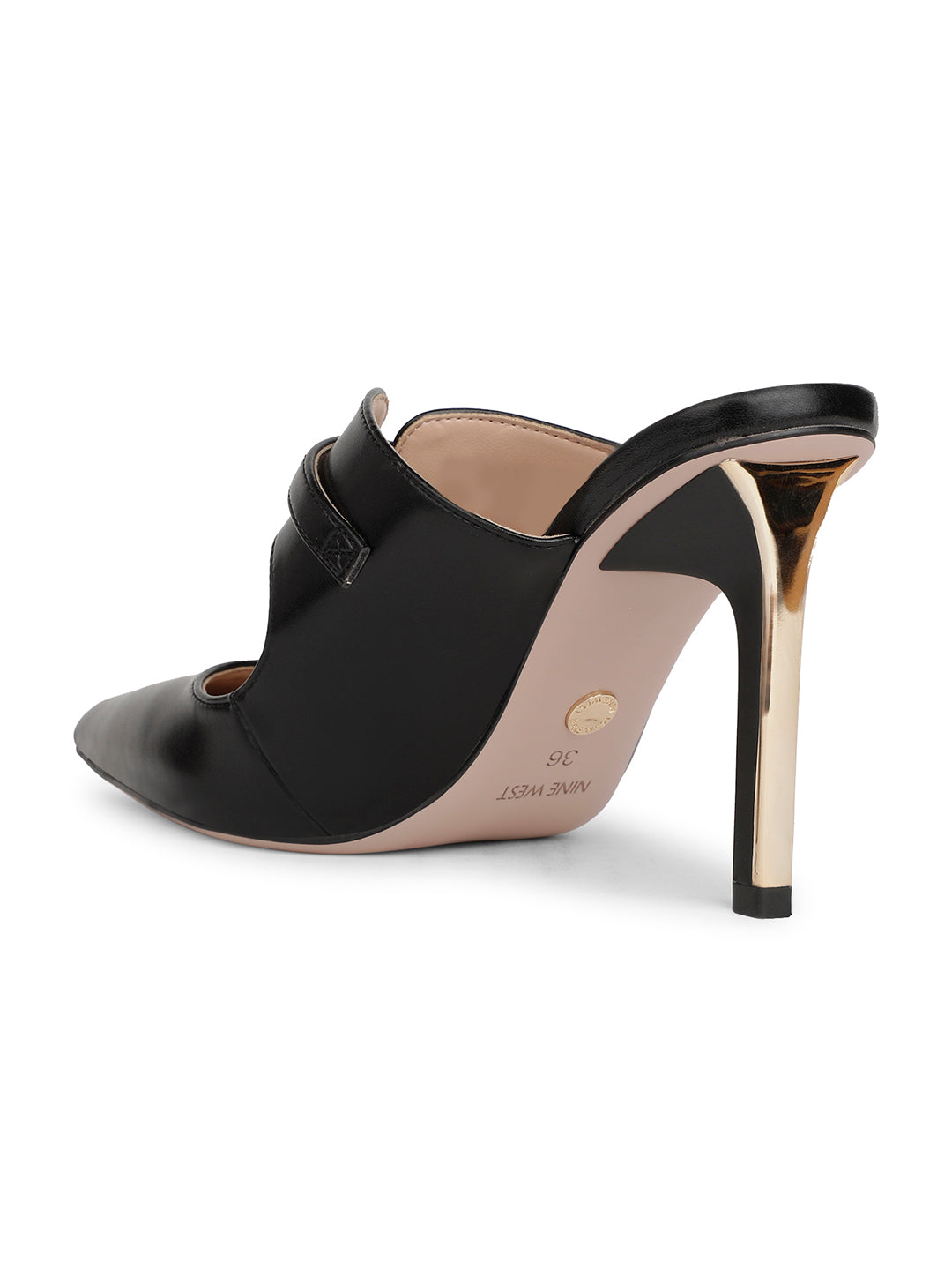 Nine West Women Pointed-Toe Stiletto Heel Mule Sandal - Black - View 3