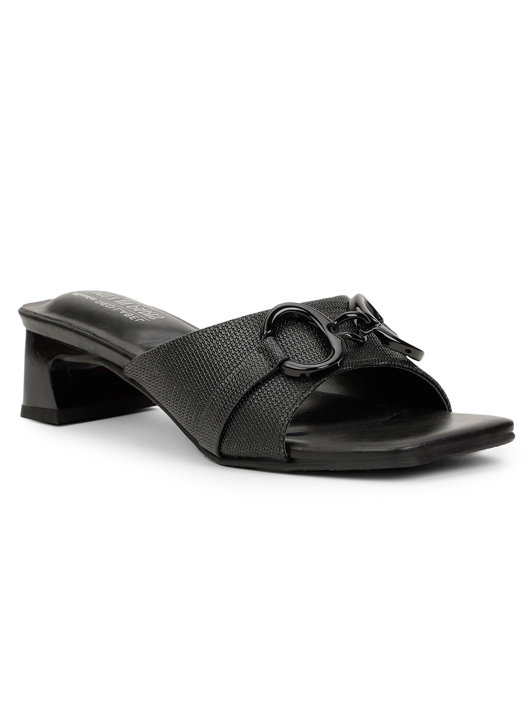 Bata Women Black Block Heel Mule Sandal - Black - View 1