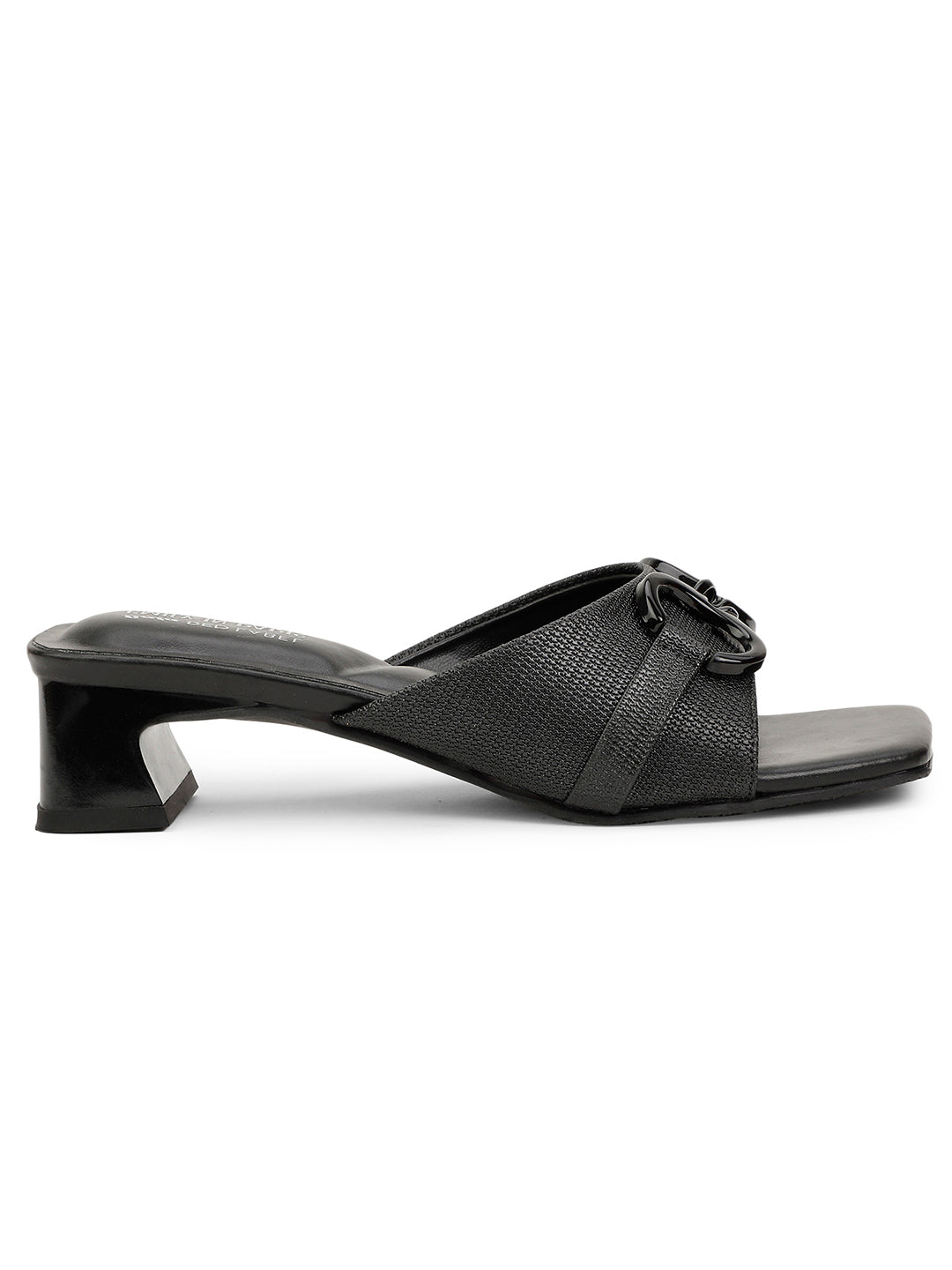 Bata Women Black Block Heel Mule Sandal - Black - View 2