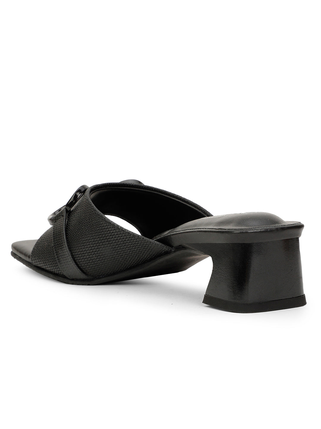 Bata Women Black Block Heel Mule Sandal - Black - View 3