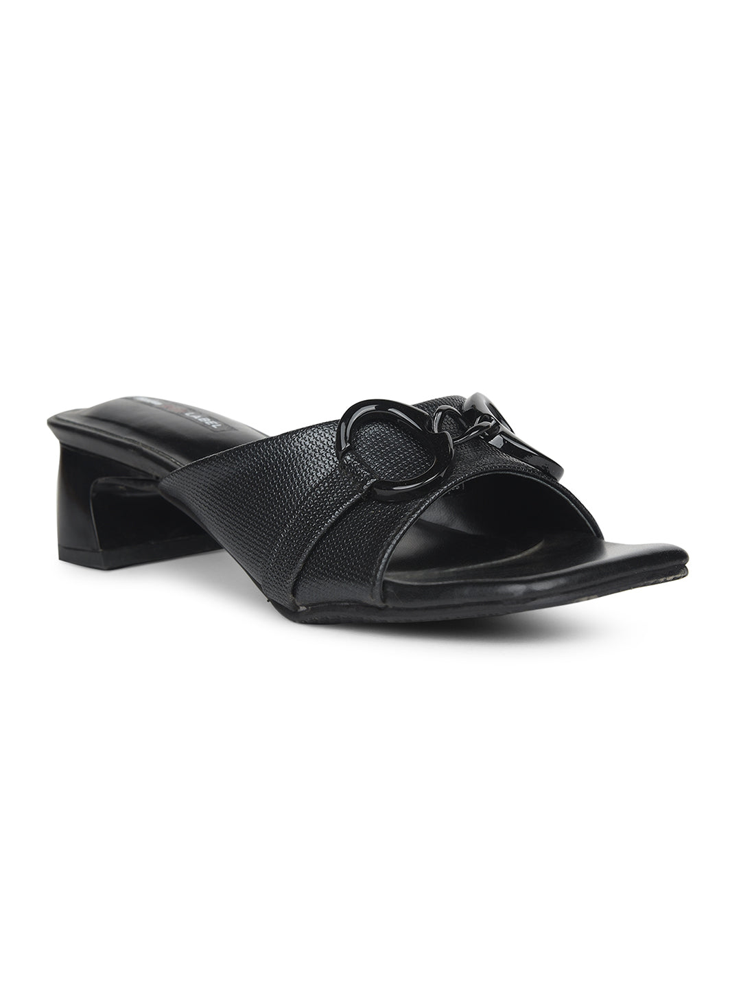 Bata Women Black Block Heel Mule Sandal - Black - View 1