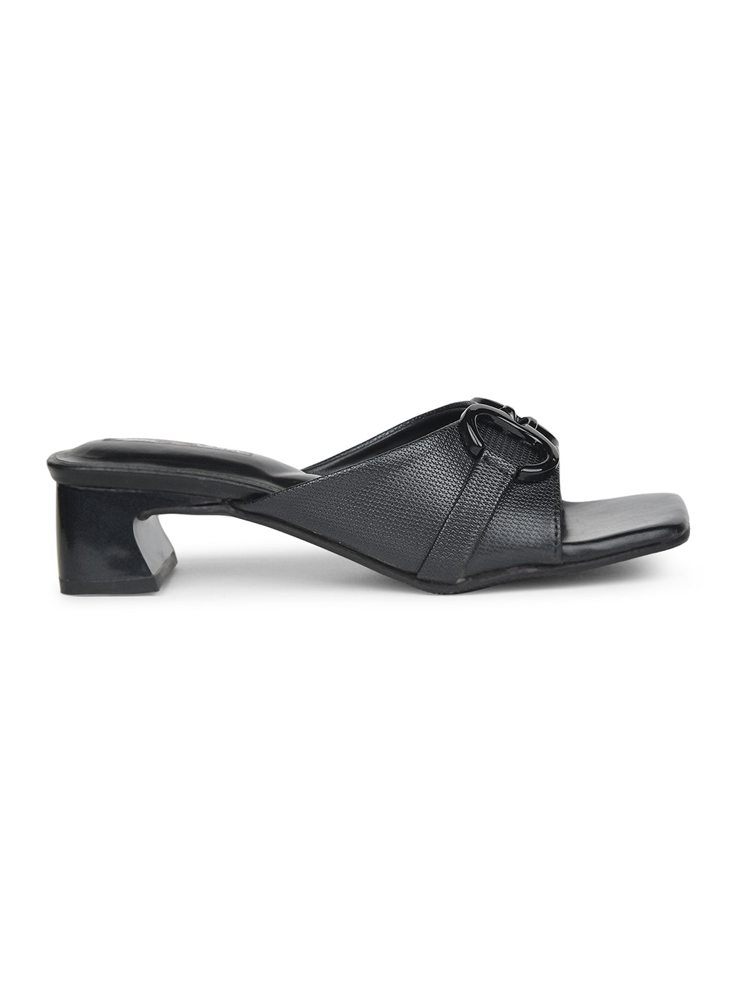 Bata Women Black Block Heel Mule Sandal - Black - View 2