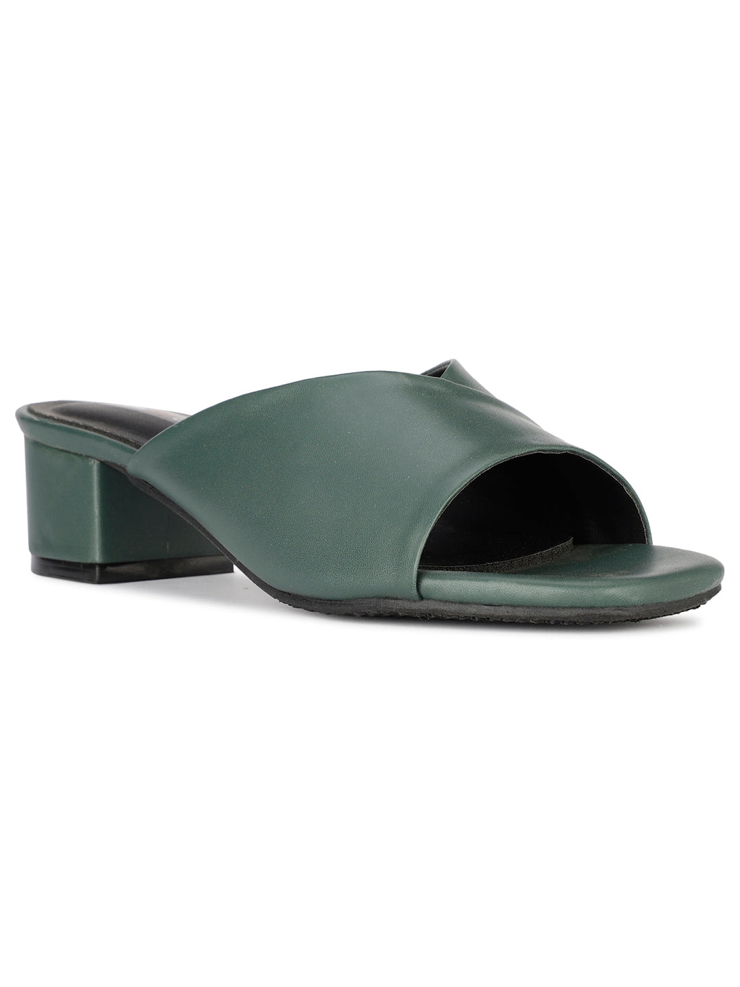 Bata Women Olive Block Heel Mule Sandal - Olive - View 1