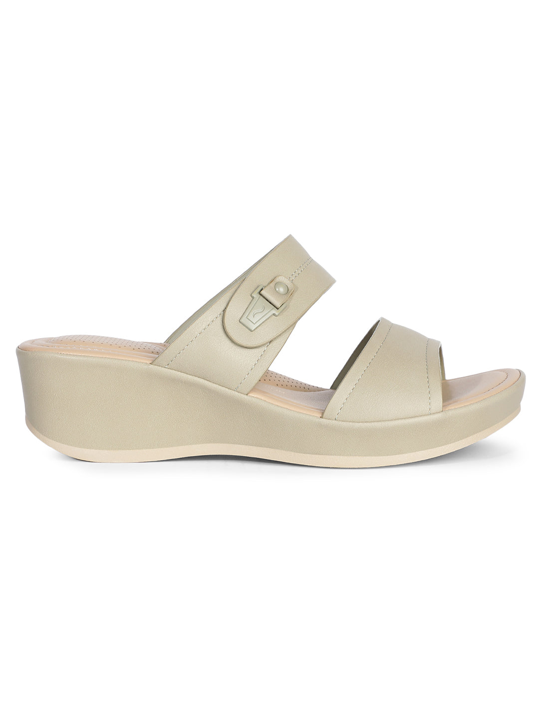 Bata Comfit Women Olive Wedge Heel Mule Sandal - Olive - View 2