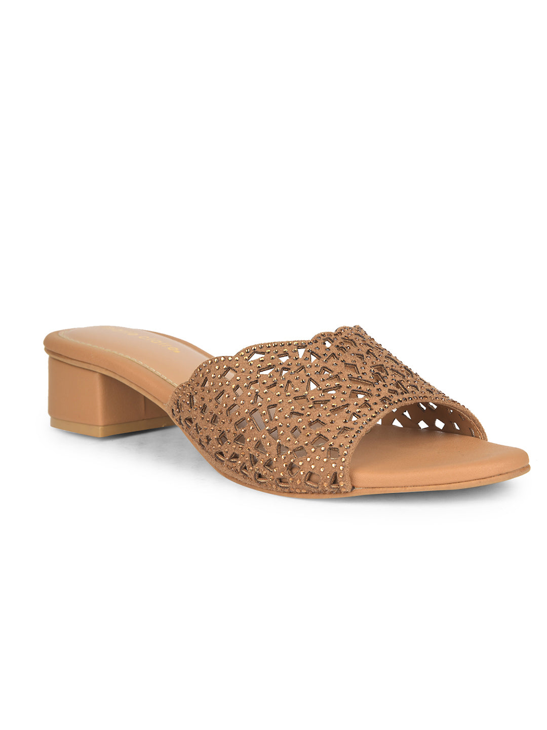 Marie Claire Women Beige Block Heel Mule Sandal - Beige - View 1