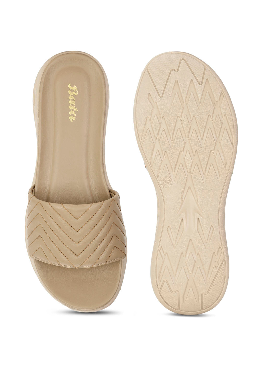 Bata Women Beige Wedge Heel Mule Sandal - Beige - View 4