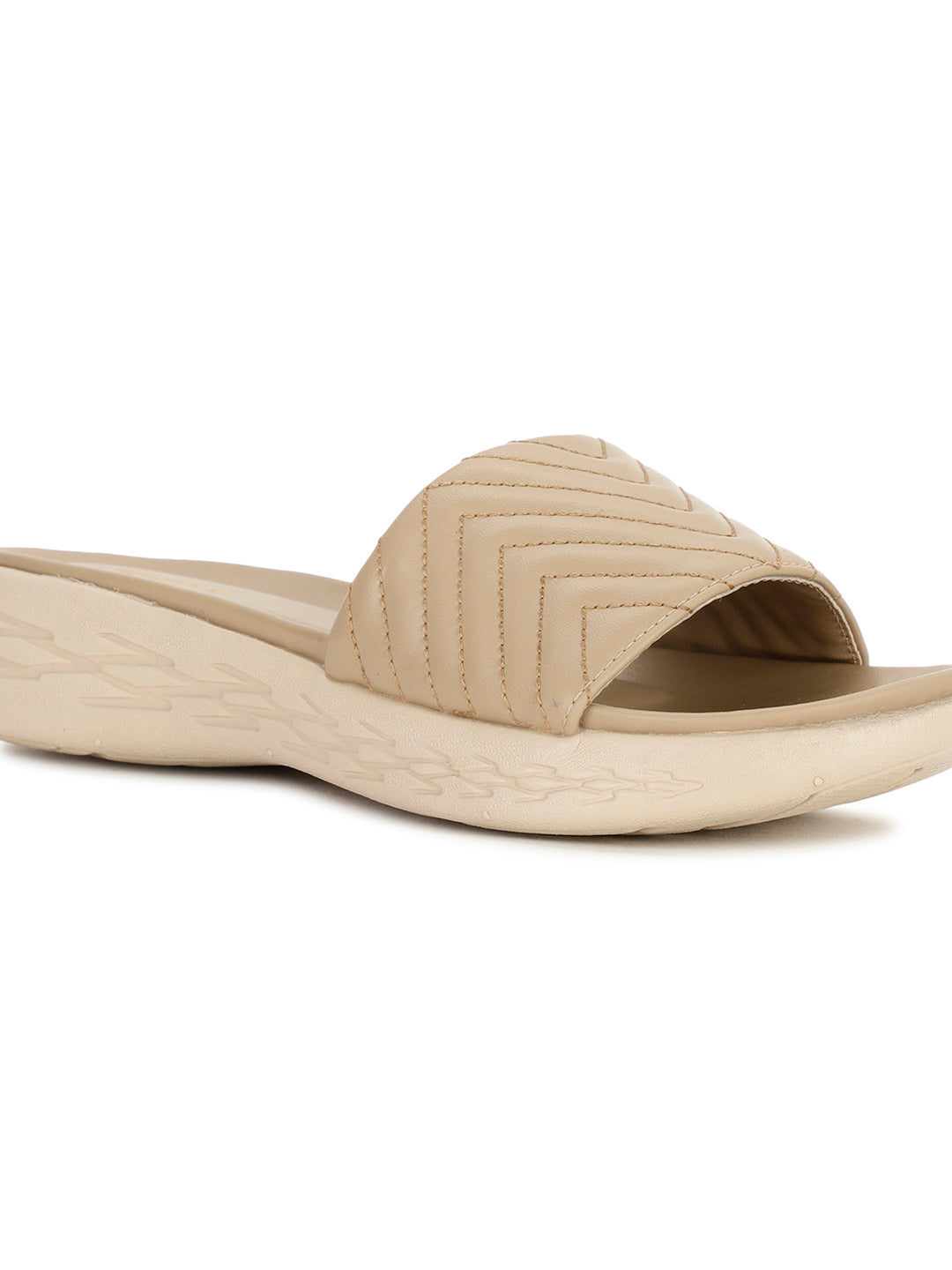 Bata Women Beige Wedge Heel Mule Sandal - Beige - View 5