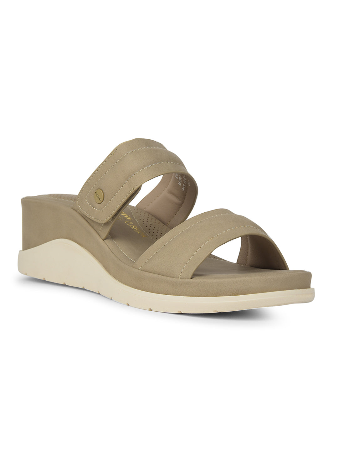 Bata Comfit Women Beige Wedge Heel Mule Sandal - Beige - View 1