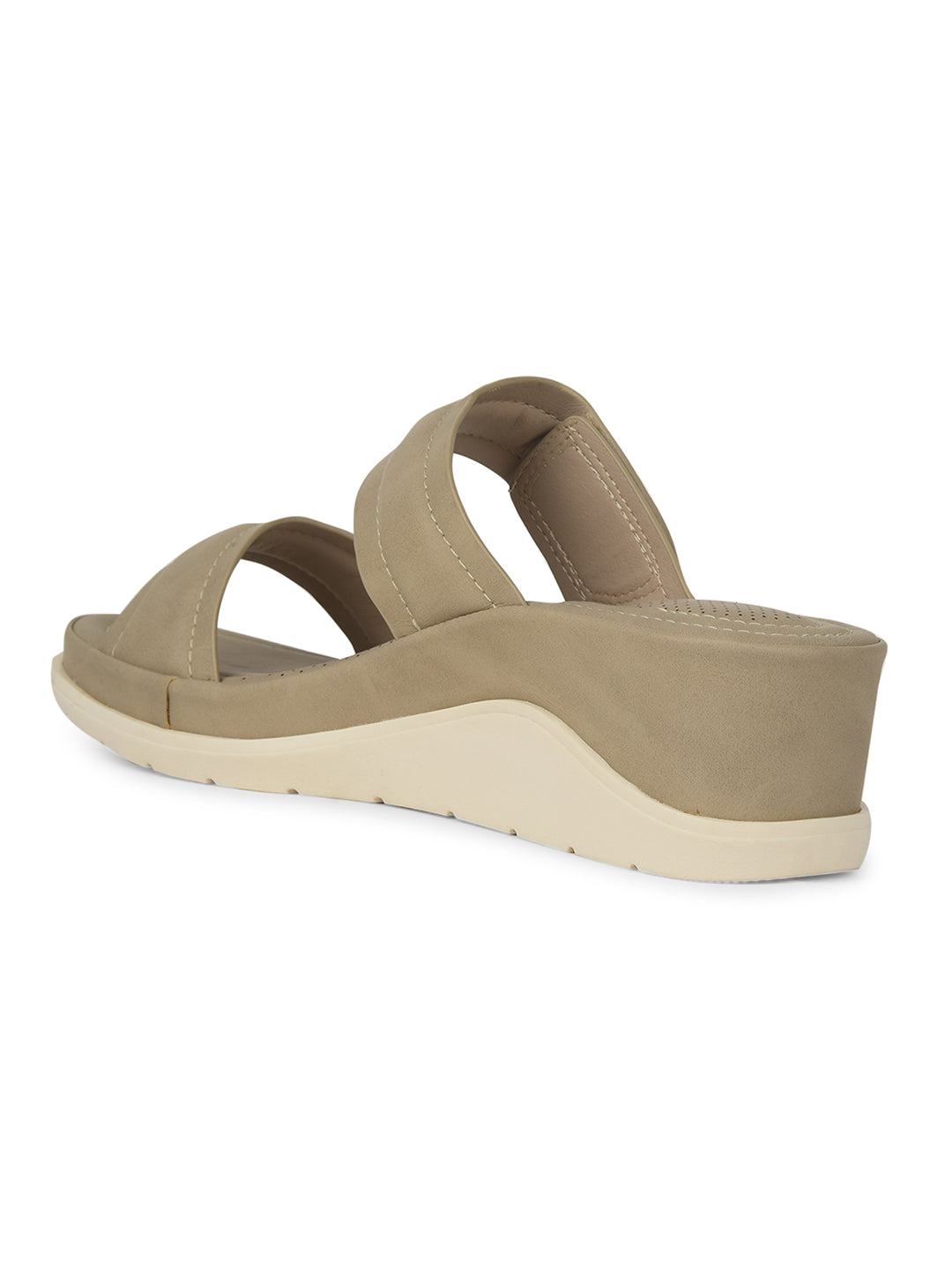 Bata Comfit Women Beige Wedge Heel Mule Sandal - Beige - View 3