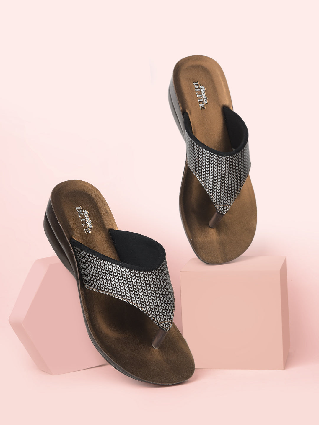 Bata Women Beige Wedge Heel Thong Sandal - Beige - View 6