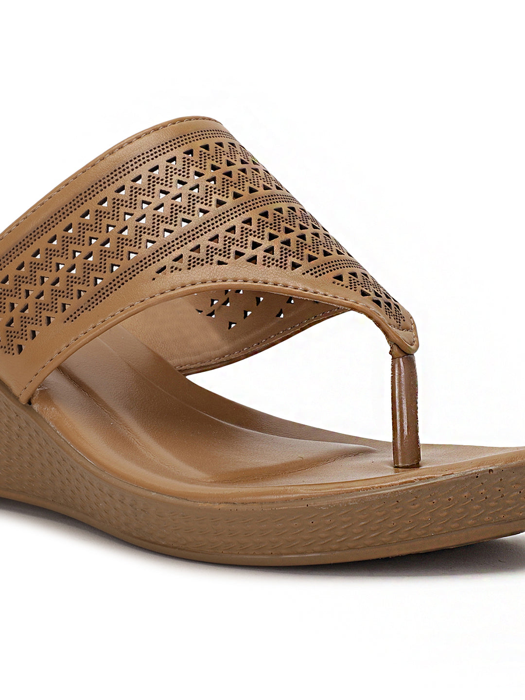 Bata Women's Gold Wedge Heel Thong Sandals - Gold