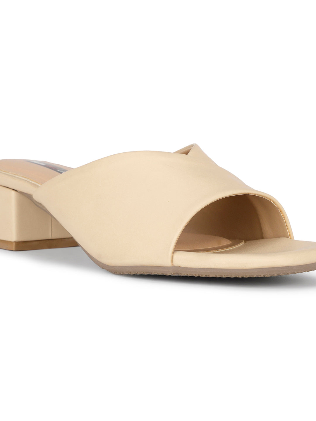 Bata Women Beige Block Heel Mule Sandal - Beige - View 5