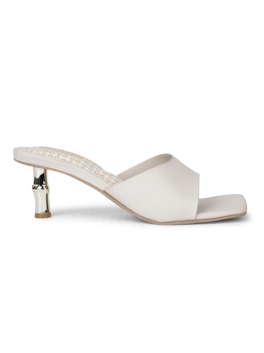 Bata Women Beige Kitten Heel Mule Sandal - Beige - View 2