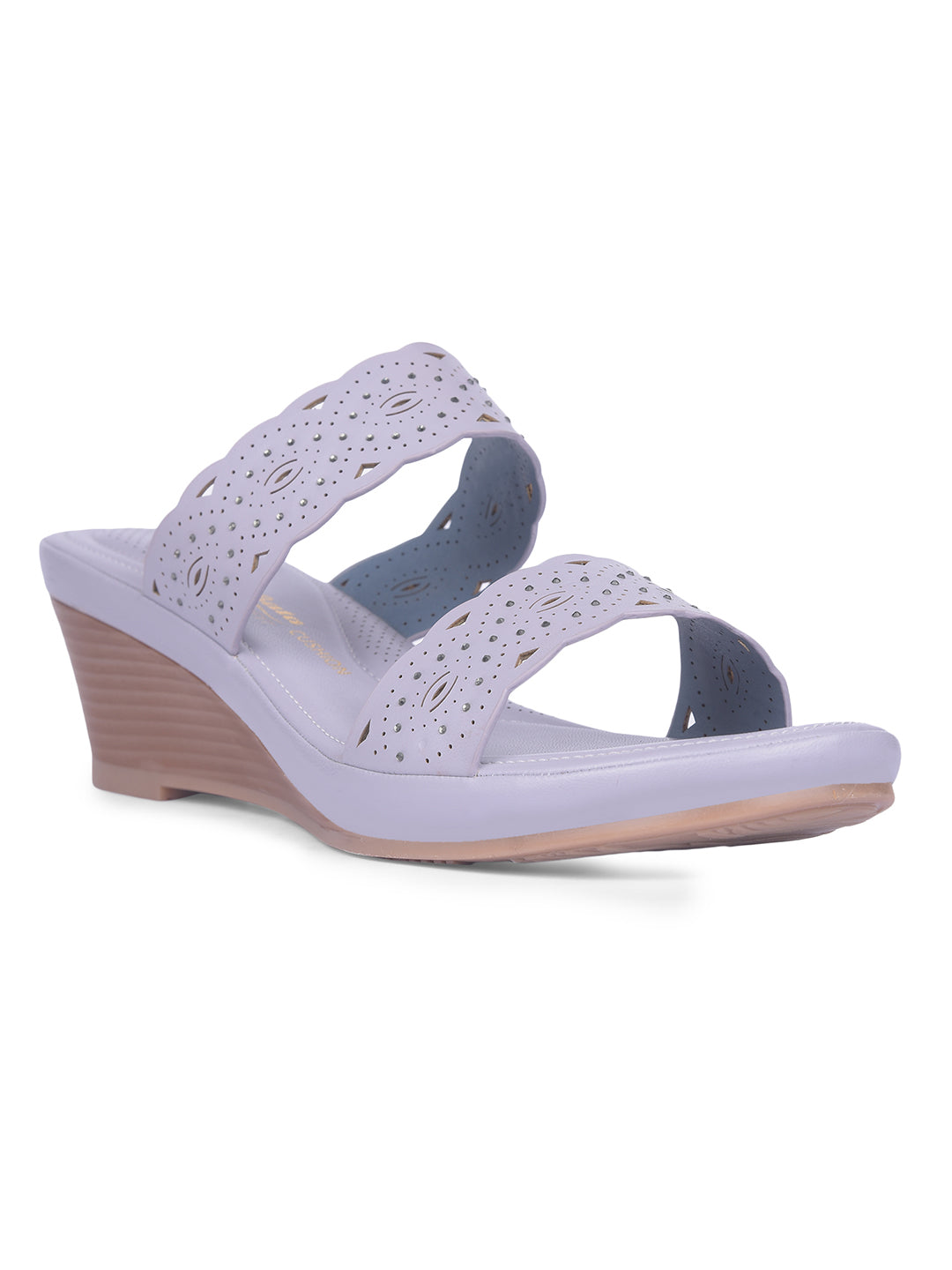 Bata Comfit Women Purple Wedge Heel Mule Sandal - Purple - View 1