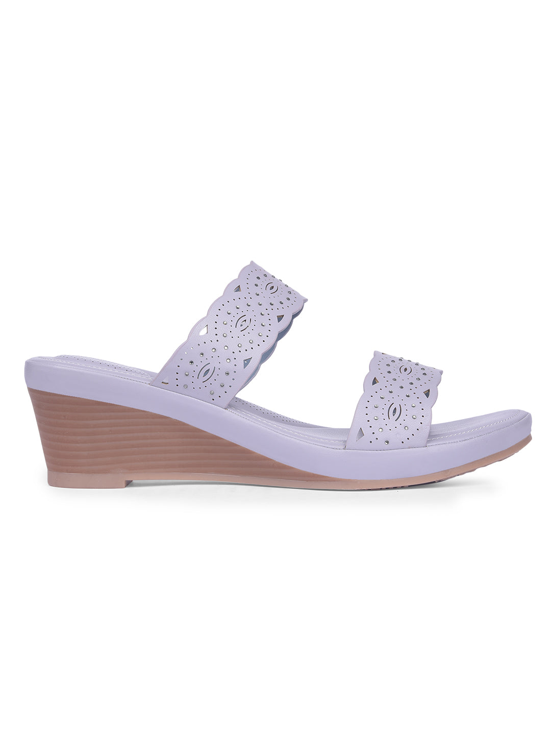 Bata Comfit Women Purple Wedge Heel Mule Sandal - Purple - View 2