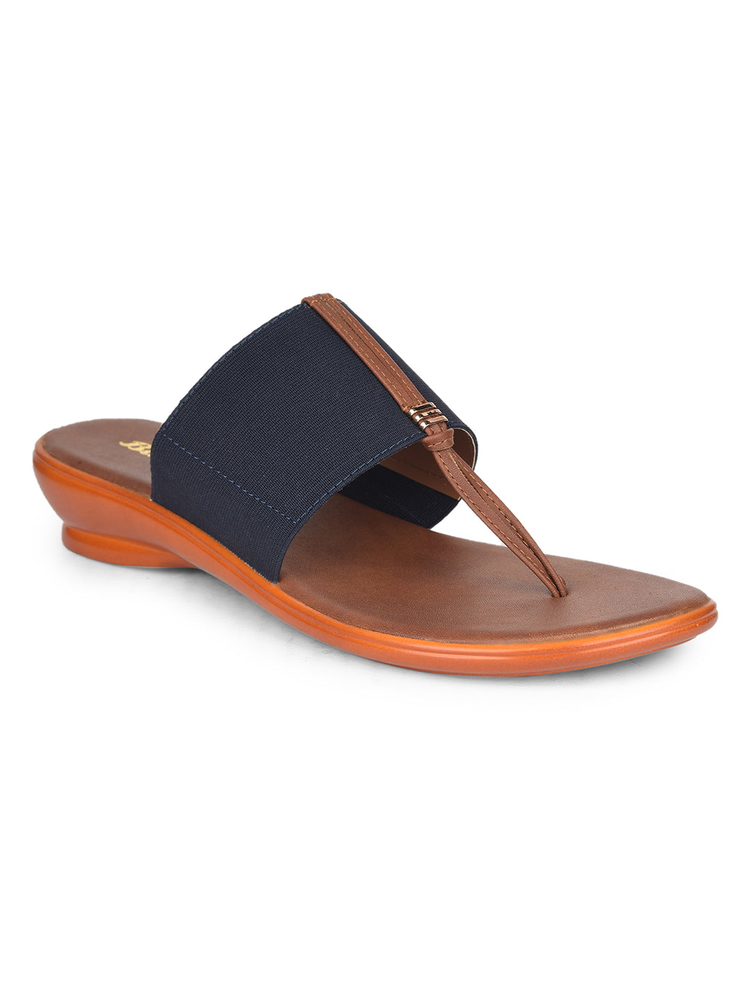 Bata Women Blue Wedge Heel Thong Sandal - Blue - View 1