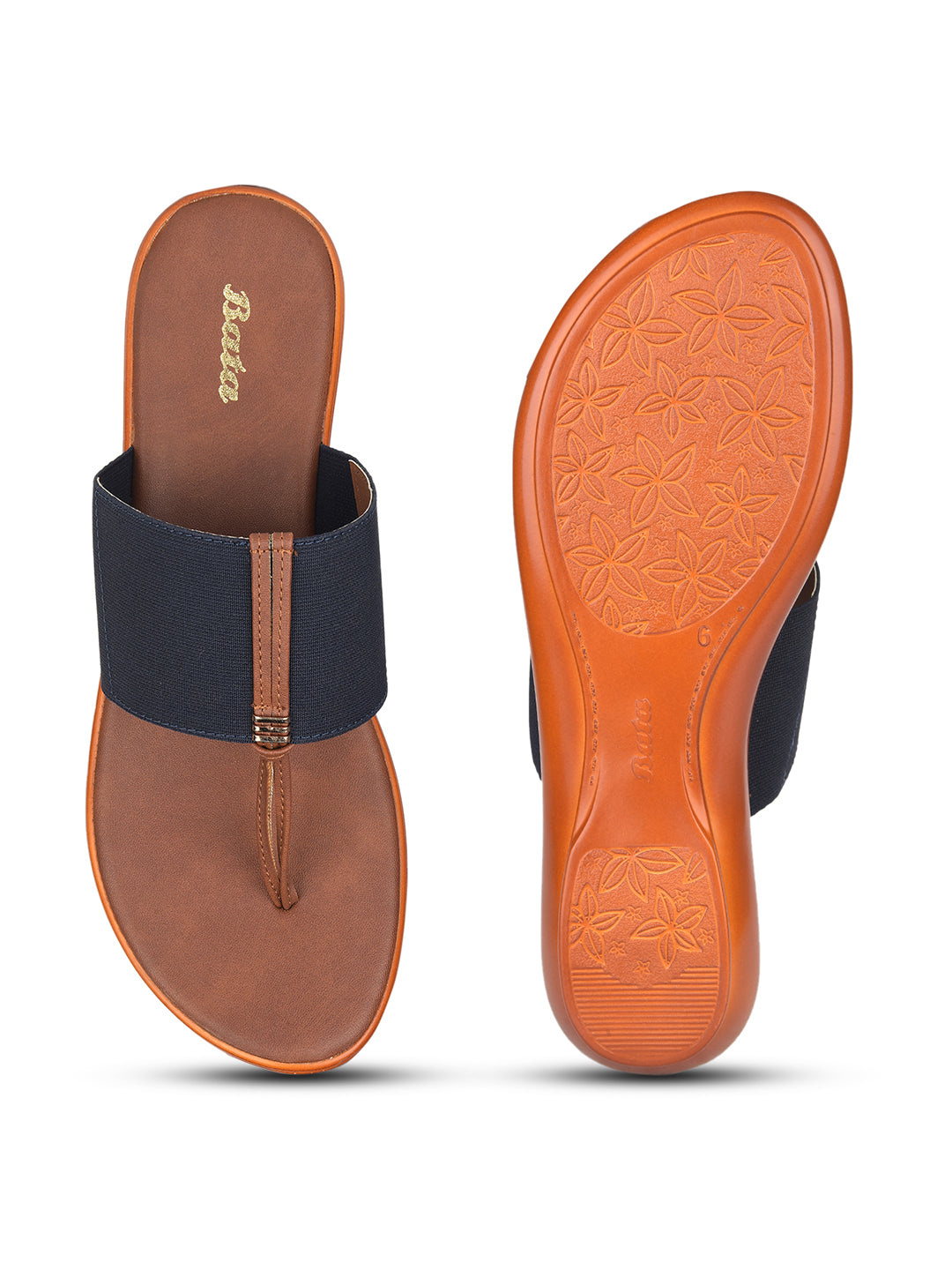 Bata Women Blue Wedge Heel Thong Sandal - Blue - View 4