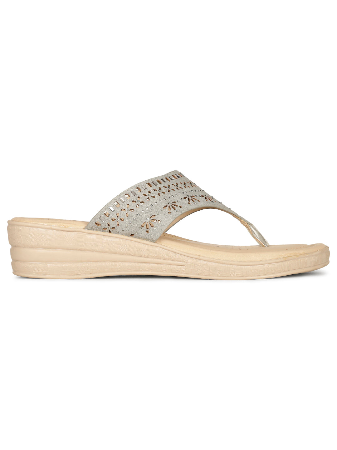 Bata Comfit Women Light Blue Wedge Heel Thong Sandal - Light Blue - View 2