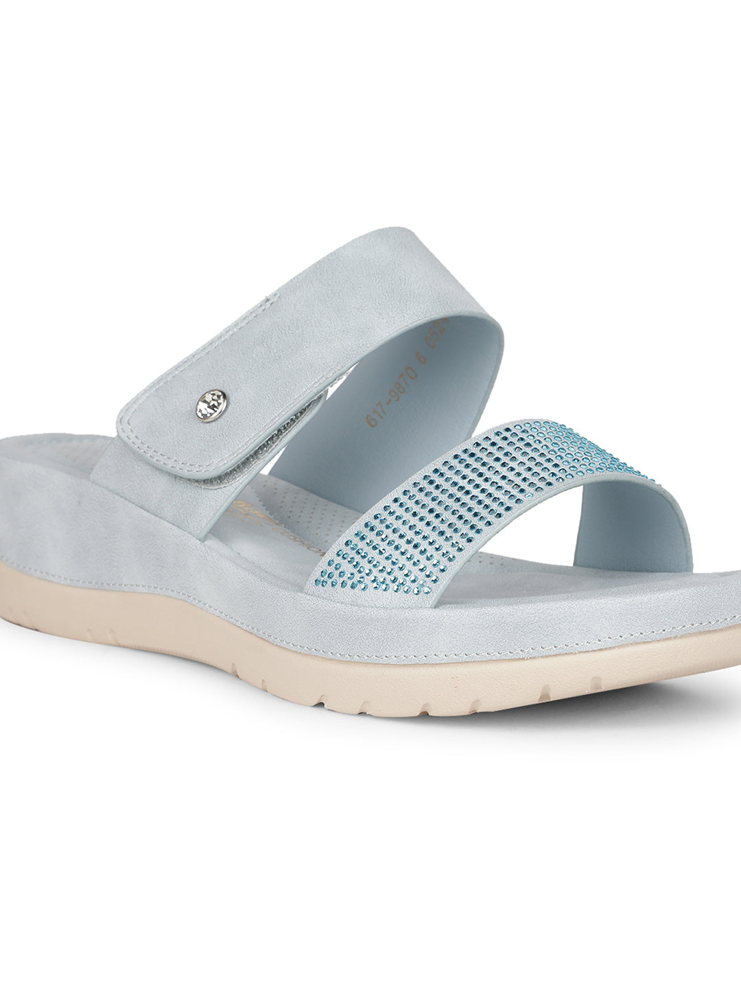 Bata Comfit Women Light Blue Wedge Heel Mule Sandal - Light Blue - View 5