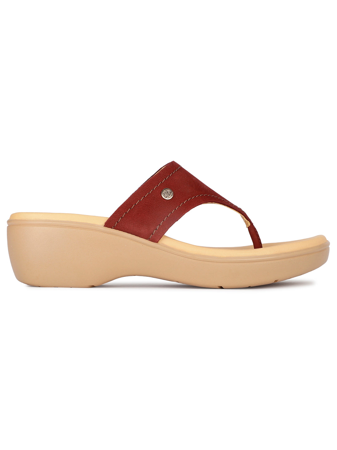 Hush Puppies Women Maroon Wedge Heel Thong Sandal - Maroon - View 2