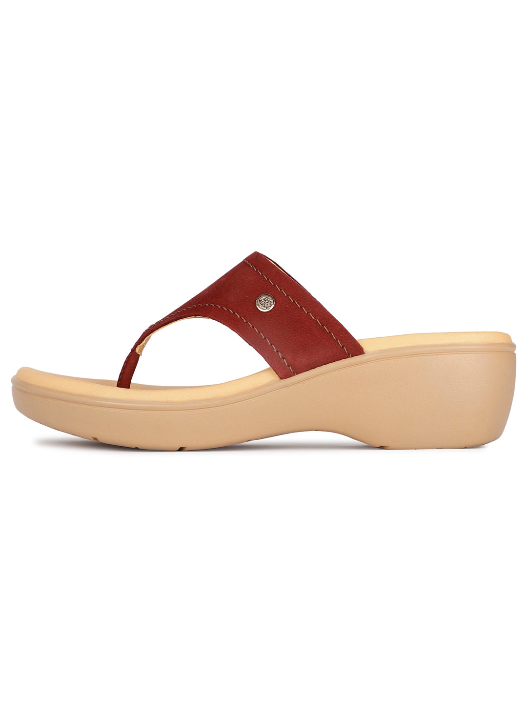 Hush Puppies Women Maroon Wedge Heel Thong Sandal - Maroon - View 3