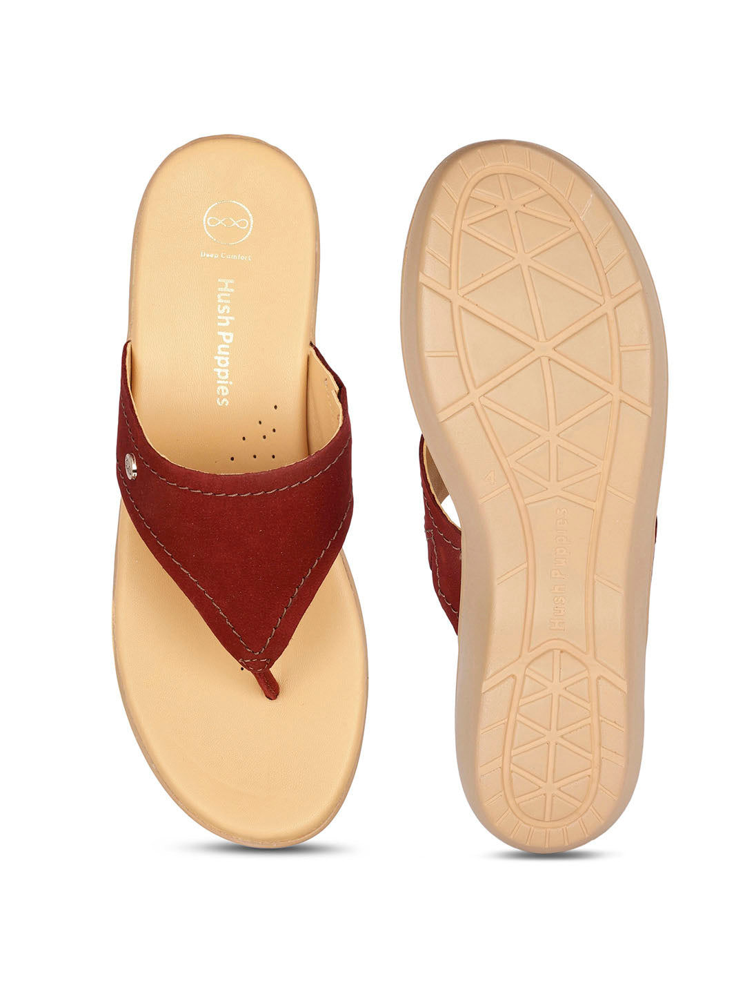 Hush Puppies Women Maroon Wedge Heel Thong Sandal - Maroon - View 4