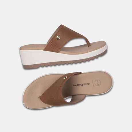 Hush Puppies Women Light Brown Wedge Heel Ballerina