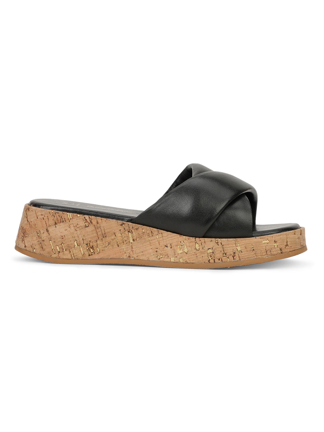Hush Puppies Women Black Wedge Heel Mule Sandal - Black - View 2