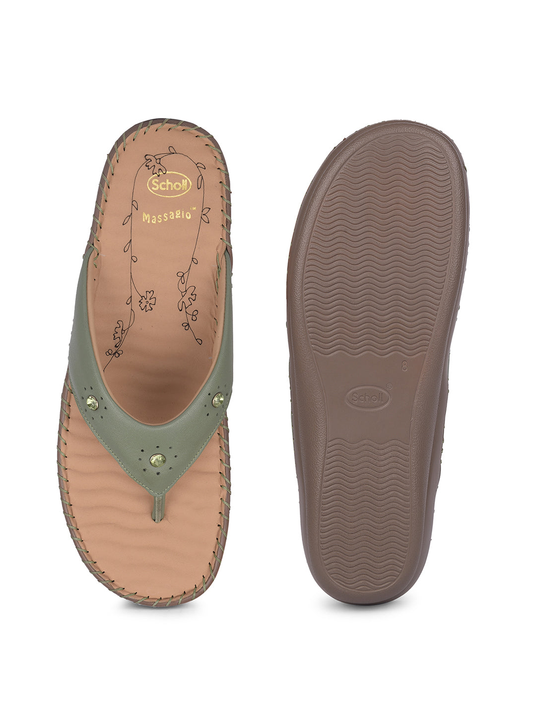 Scholl Women Light Green Wedge Heel Thong Sandal - Light Green - View 4
