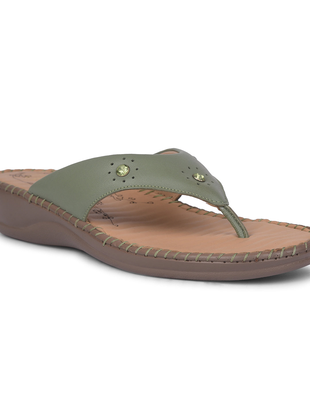 Scholl Women Light Green Wedge Heel Thong Sandal - Light Green - View 5