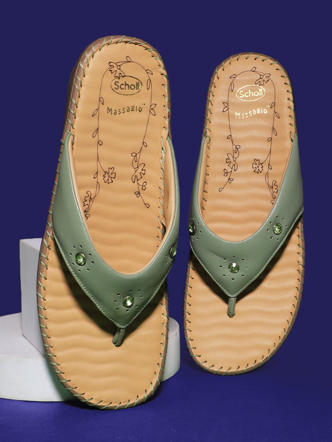 Scholl Women Light Green Wedge Heel Thong Sandal - Light Green - View 6