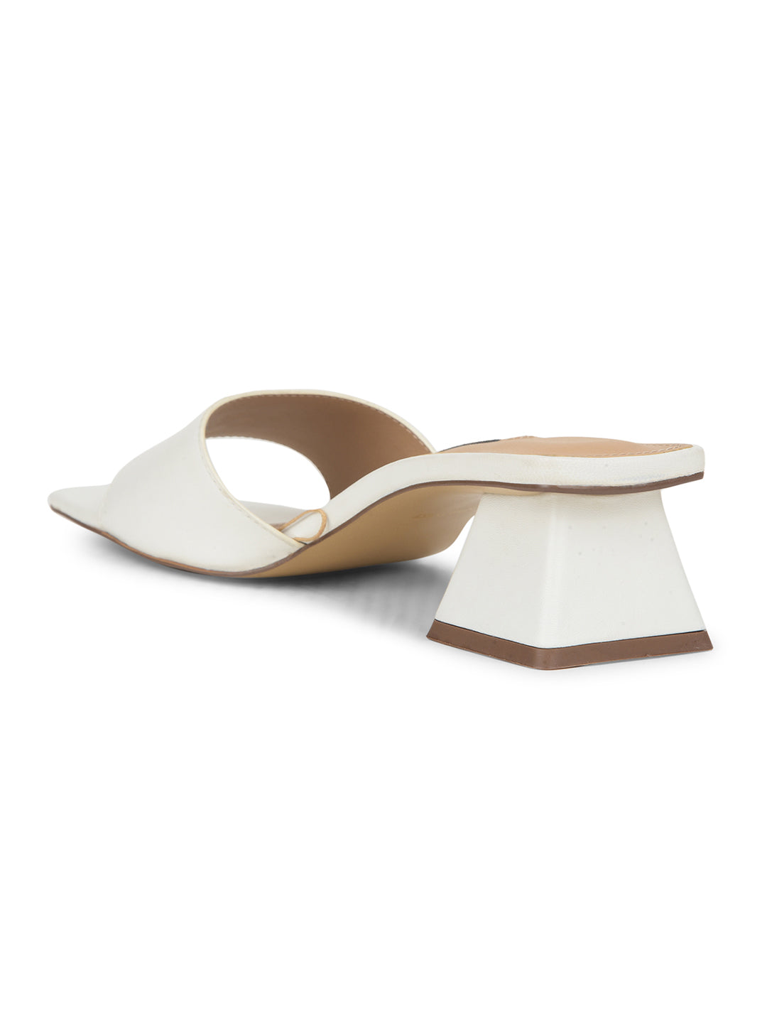 Nine West Women Square-Toe Block Heel Mule Sandal - White - View 3