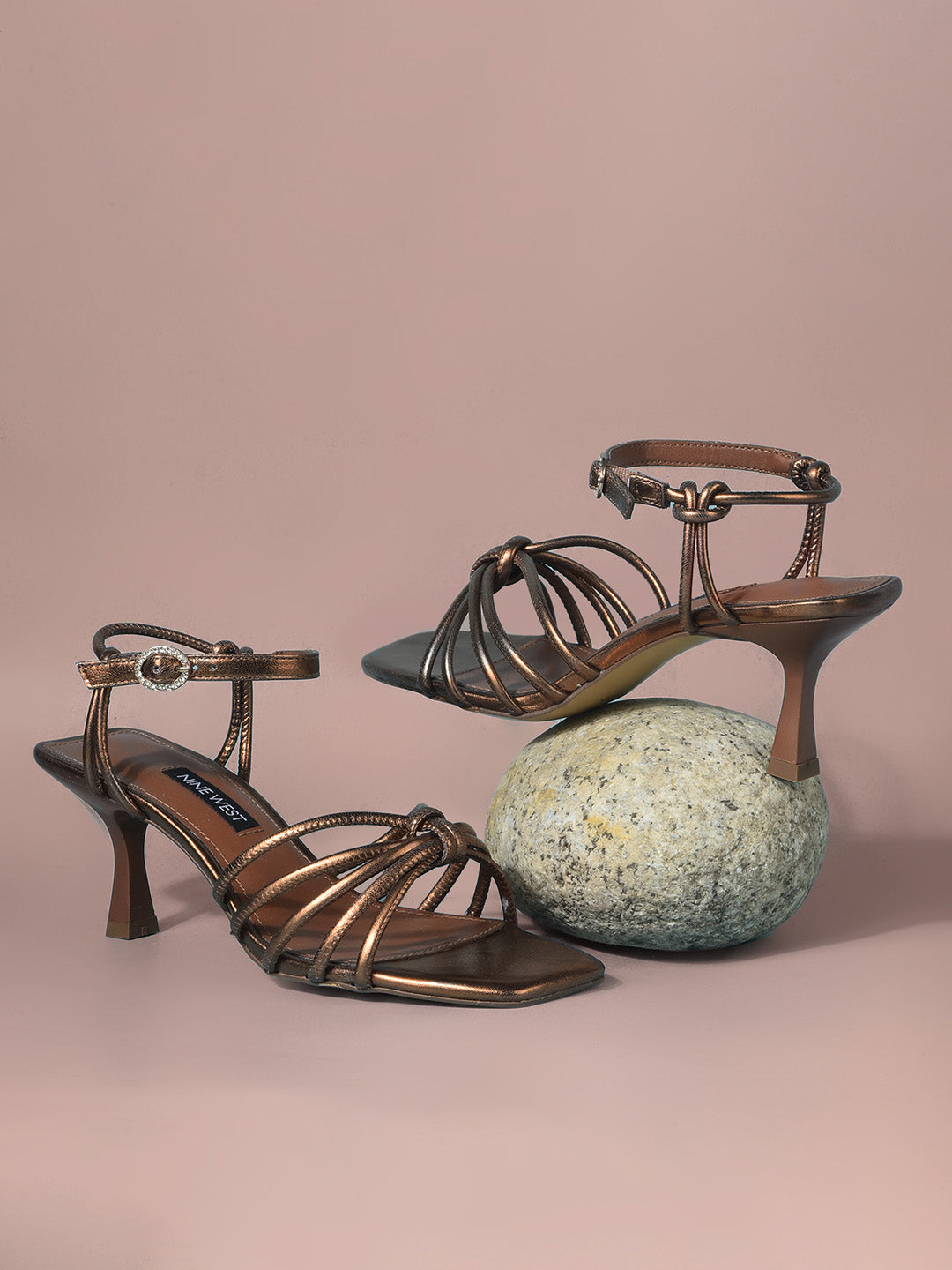 Nine West Women Ankle-Strap Kitten Heel Sandal - Brown - View 6