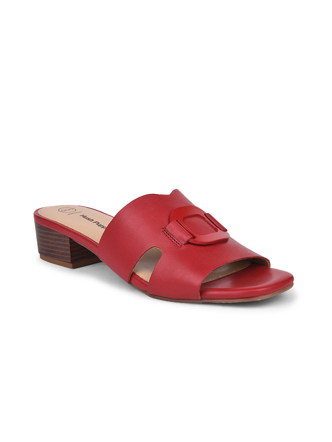 Hush Puppies Women Red Block Heel Mule Sandal - Red - View 1