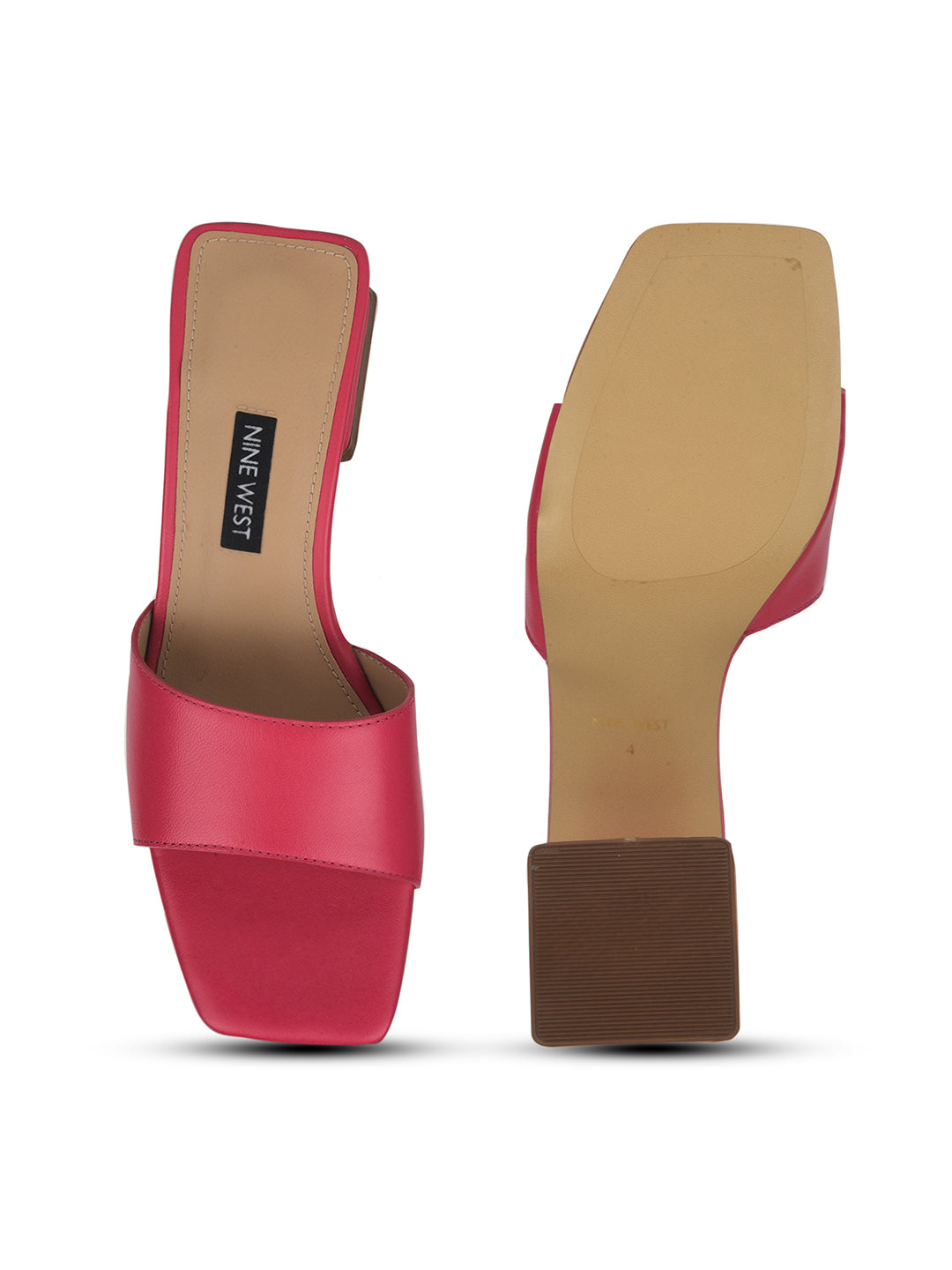 Nine West Women Square-Toe Block Heel Mule Sandal - Pink - View 4