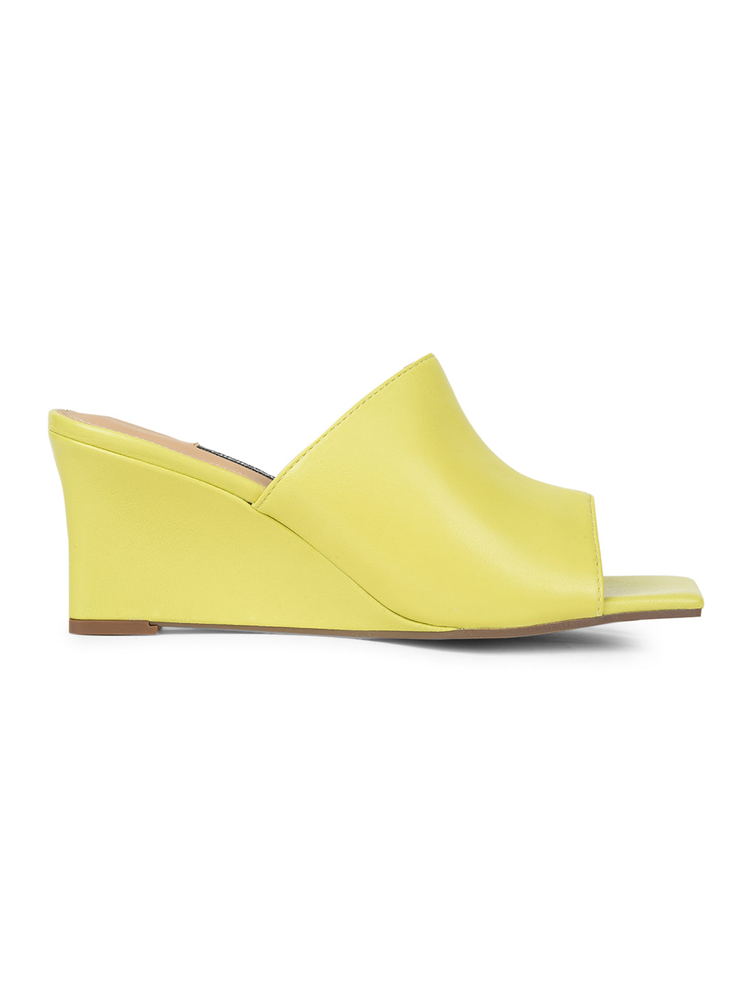 Nine West Women Wedge Heel Mule Sandal - Yellow - View 2