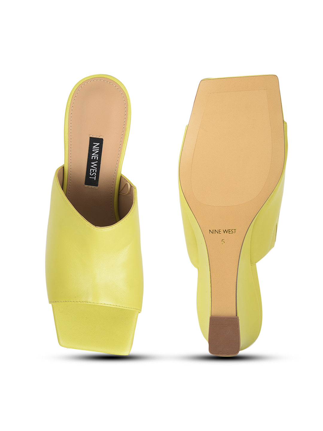 Nine West Women Wedge Heel Mule Sandal - Yellow - View 4
