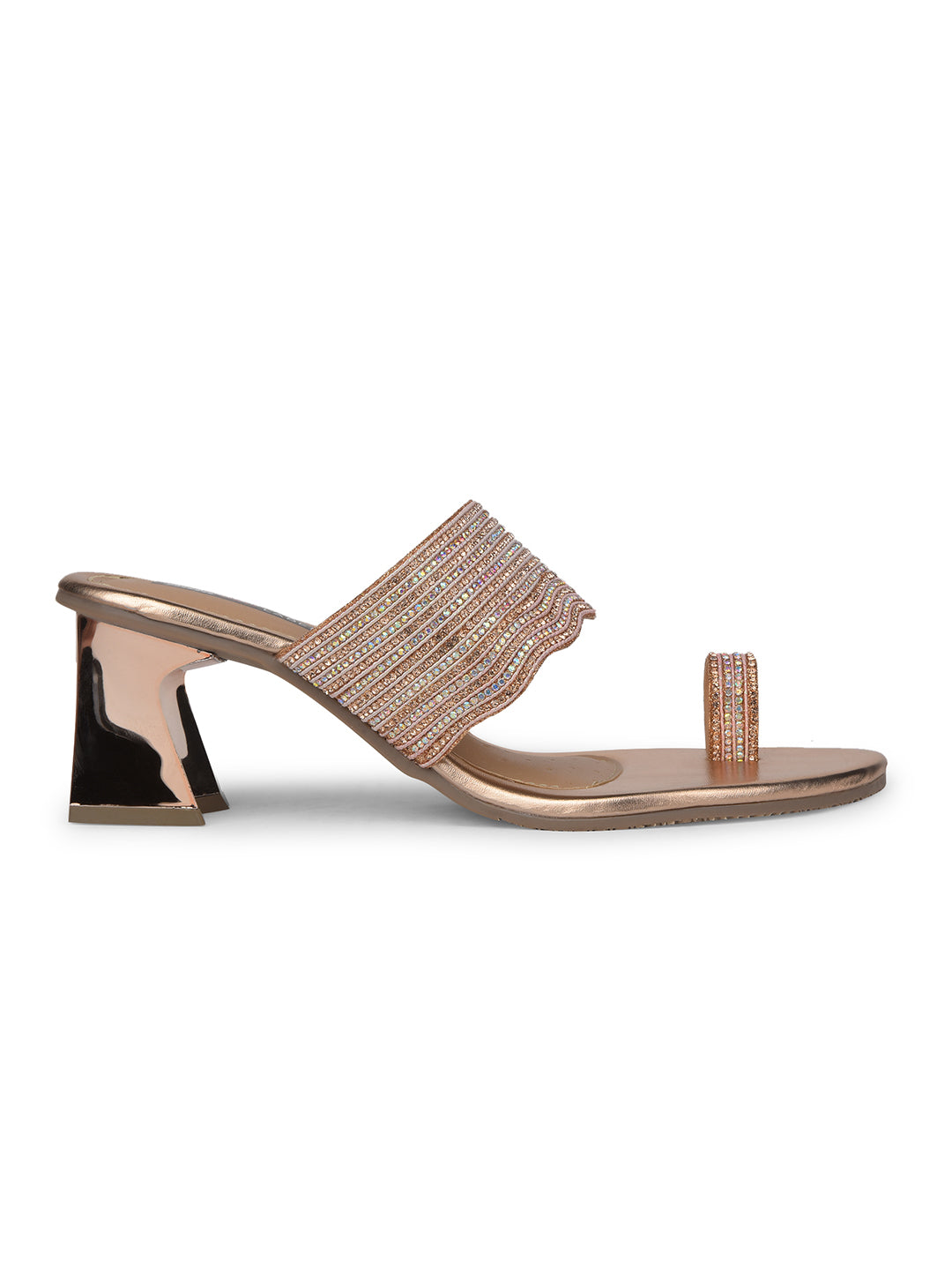 Bata Women Nude Block Heel Toe Ring Sandal - Nude - View 2