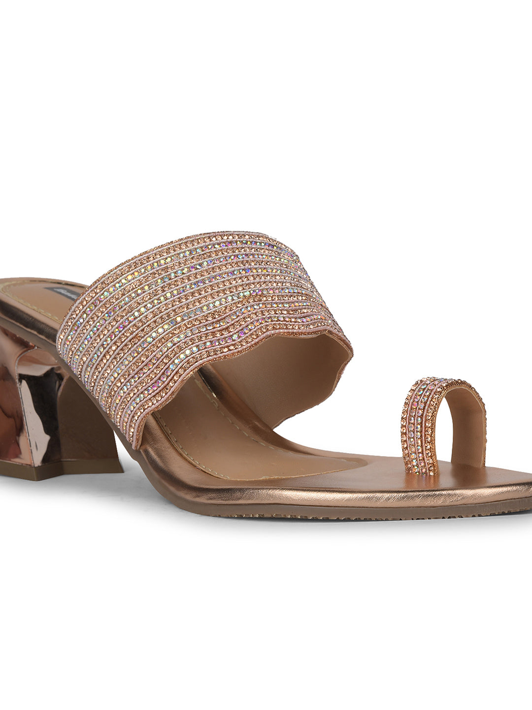 Bata Women Nude Block Heel Toe Ring Sandal - Nude - View 5