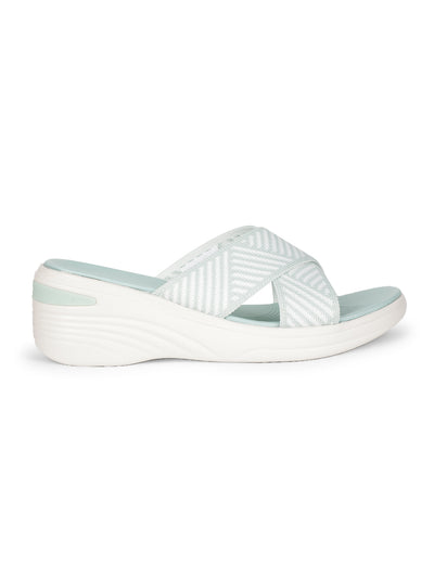 Bata Comfit Women Green Wedge Heel Mule Sandal - Green - View 2