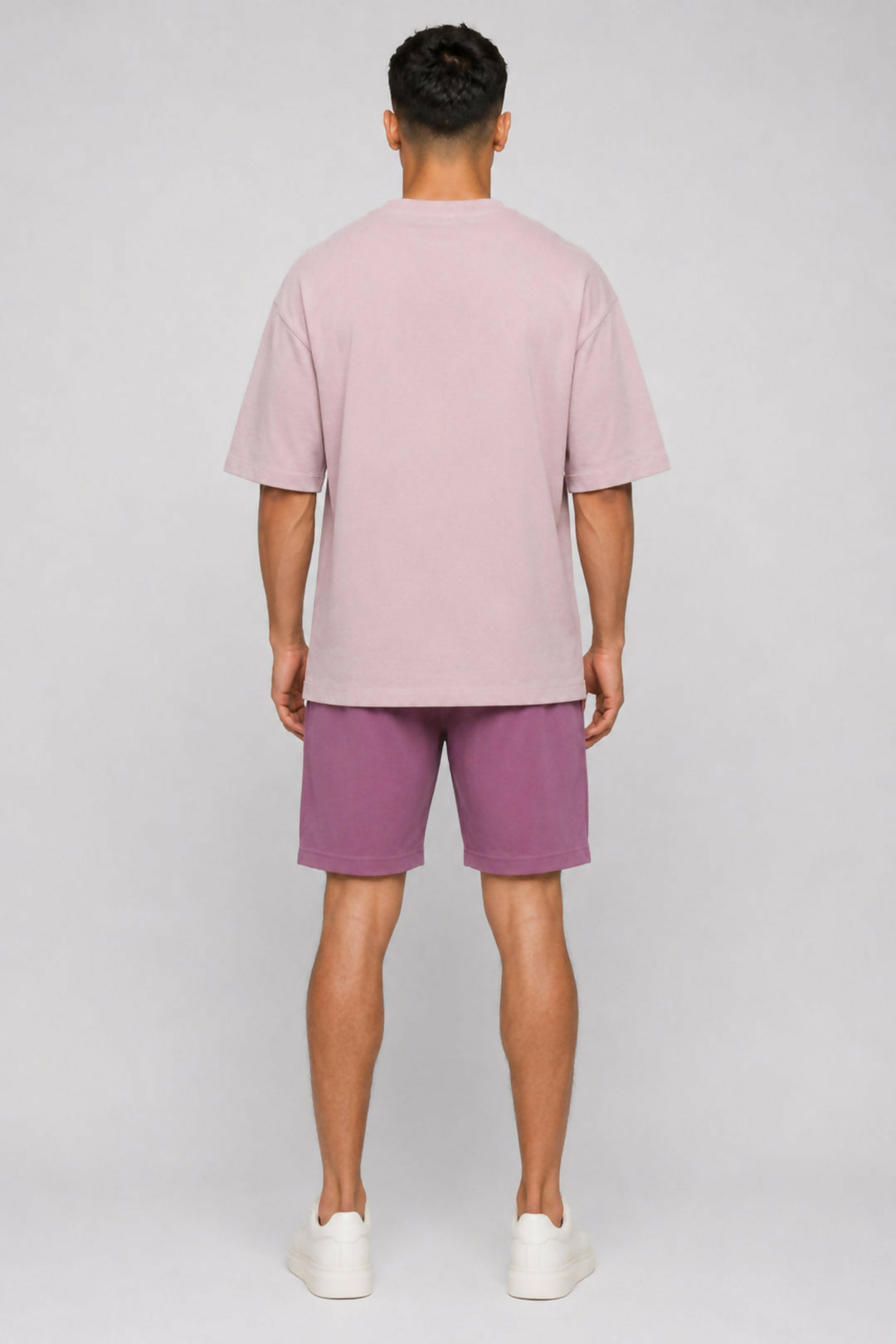HUSTLE Essentials Men's Crew Neck Oversized T-Shirt – Pink(Oversized fit)