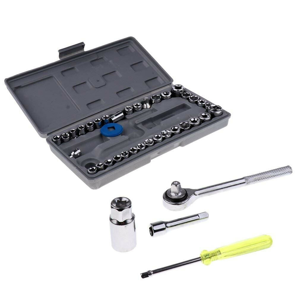 40 in 1 Pcs Tool Kit & Screwdriver and Socket Set, 40-Piece Bit & Socket Set (Multi Color)