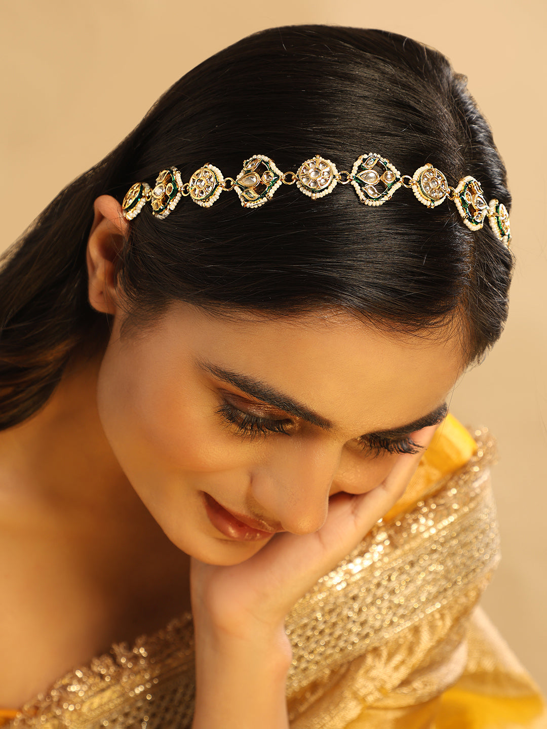 22K Gold Plated Kundan Ornate Royal Necklace