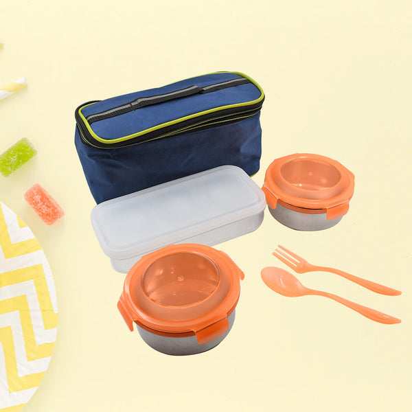 Airtight Leak Proof Stainless Steel Container Multi Compartment Lunch Box Carry To All Type Lunch In Lunch Box Premium Quality Lunch Box Ideal For Office School Kids Travelling Ideal (3 Different Lunch Box)