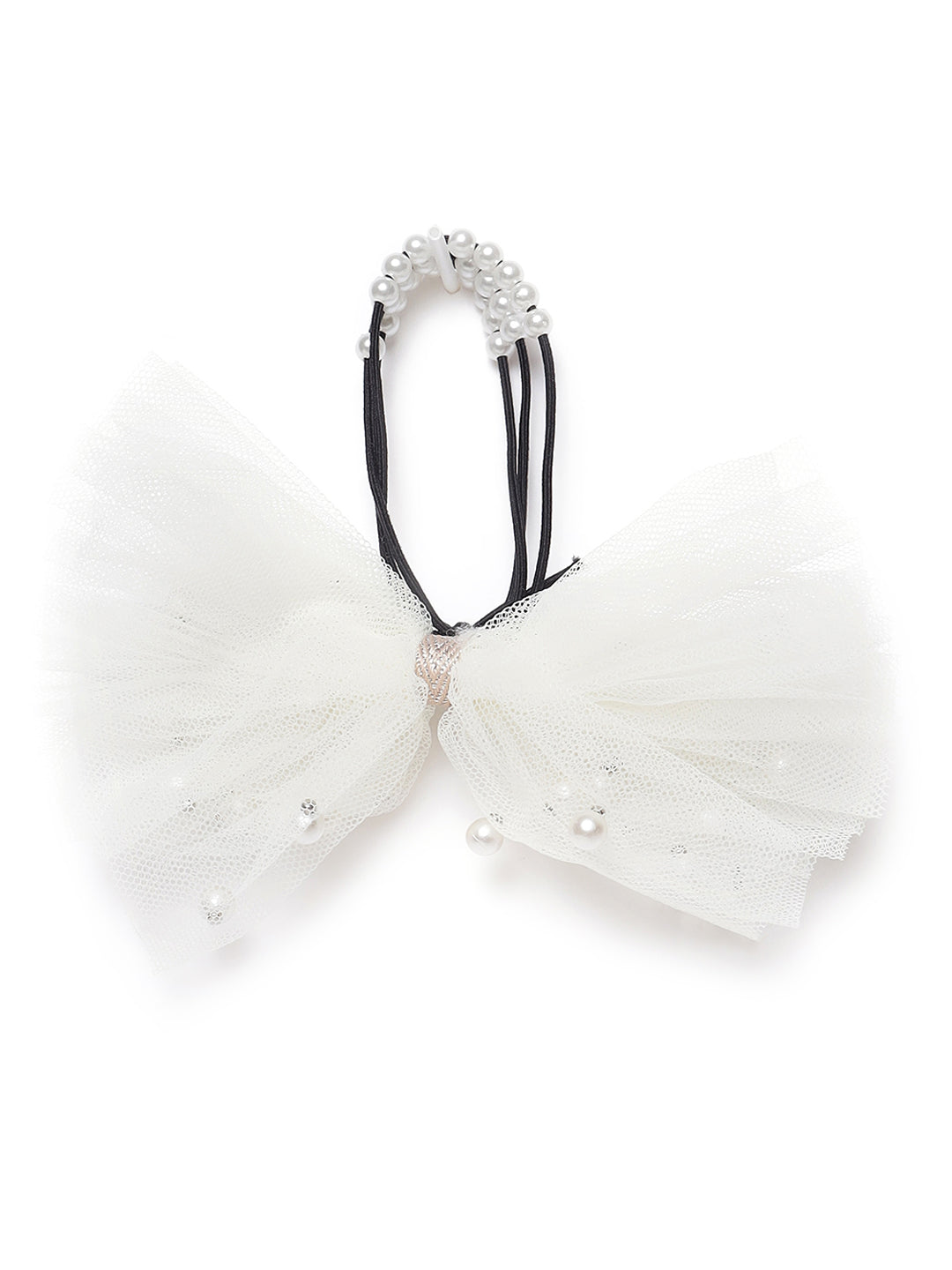 Set Of 2 Bow White Shaped Ponytail Holder