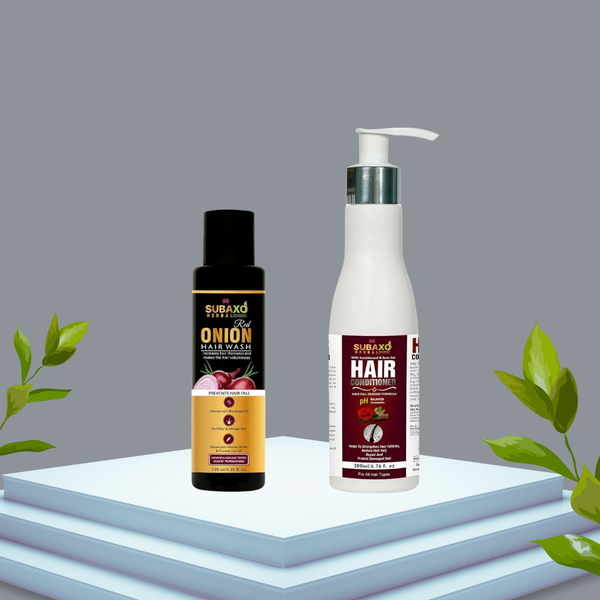 Subaxo Herbal Hair Care Combo- Anti Hair Fall Shampoo (120 ml) & Herbal Hair Conditioner (200ml) SBJ NATURAL