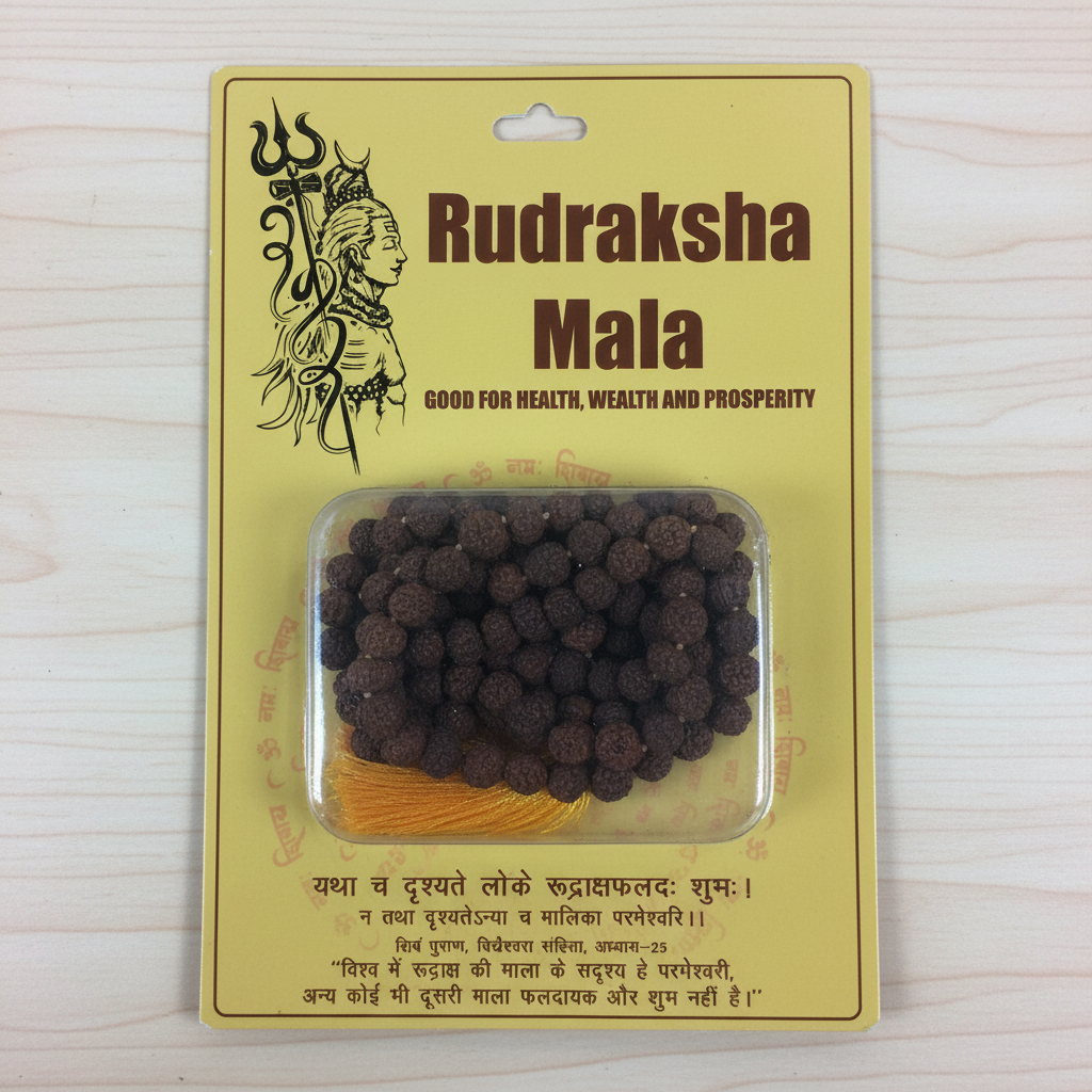 Natural Brown Rudraksha Mala – Prayer Beads for Meditation, Peace & Spiritual Protection