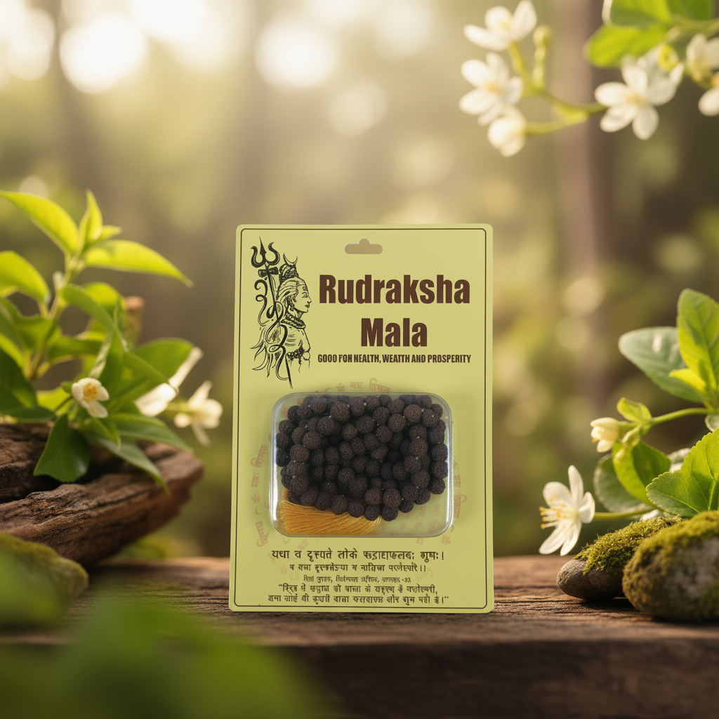 Natural Brown Rudraksha Mala – Prayer Beads for Meditation, Peace & Spiritual Protection