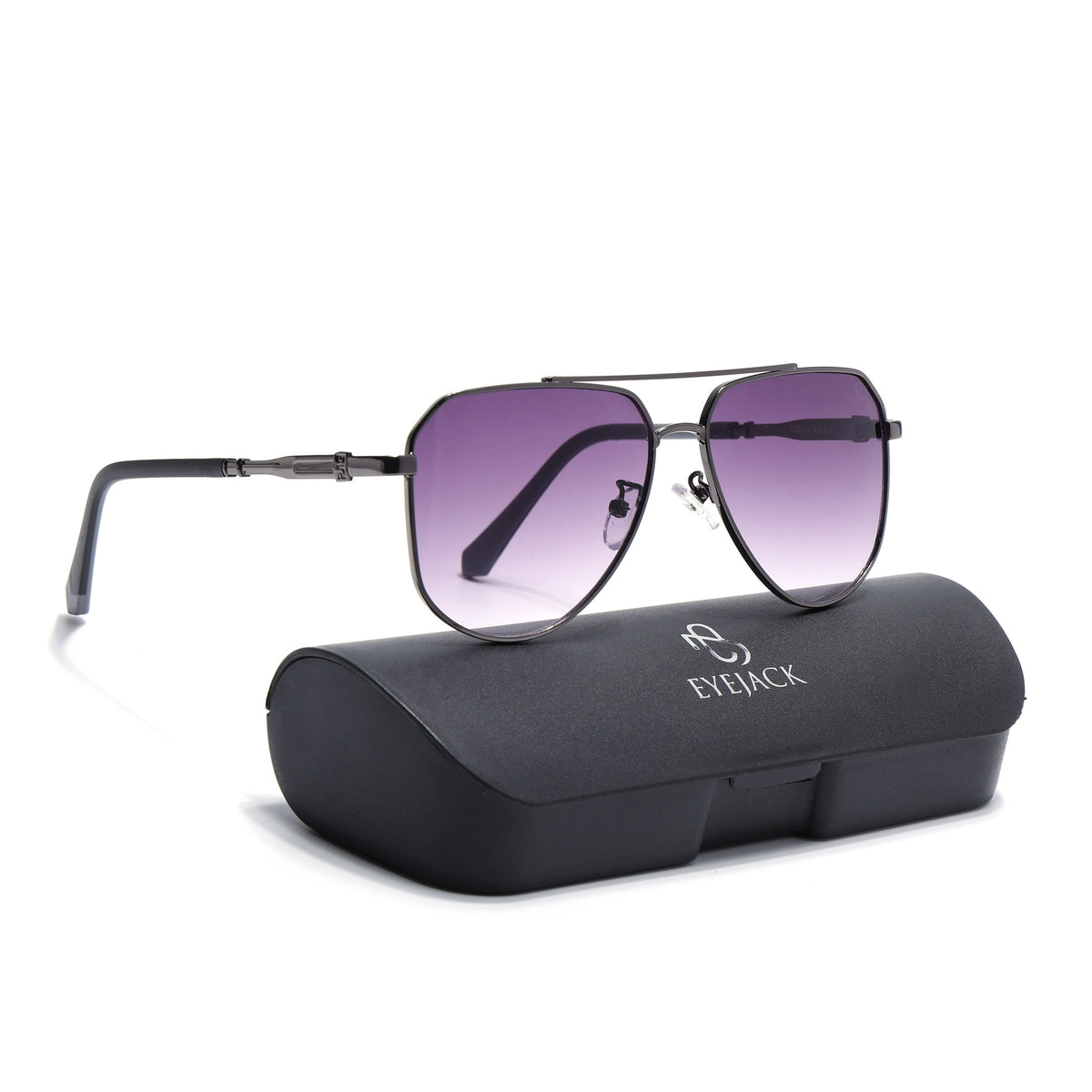Eyejack Dark Grey Aviator Sunglasses for Men and Women - with box packaging